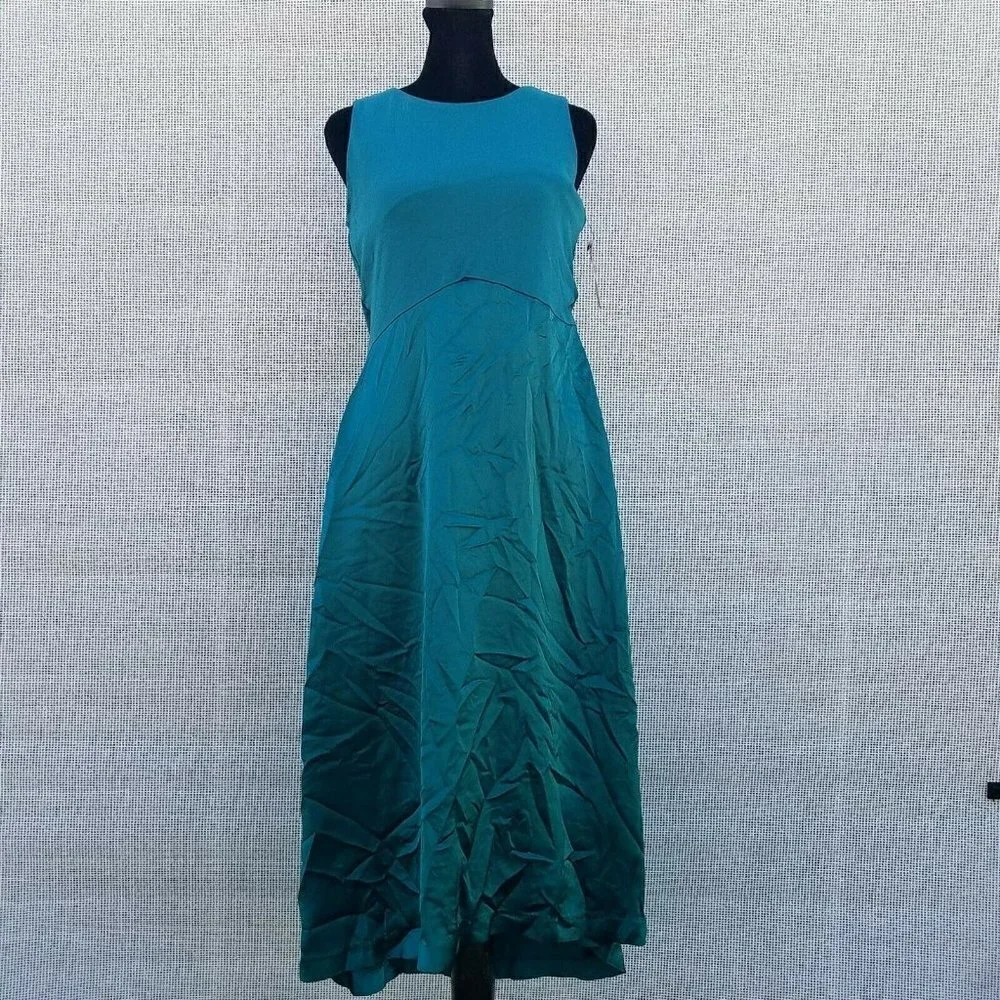 Alfani Fitted Flare Asymmetrical Dress Women's. Emerald Safari. Size XS. NWT $89